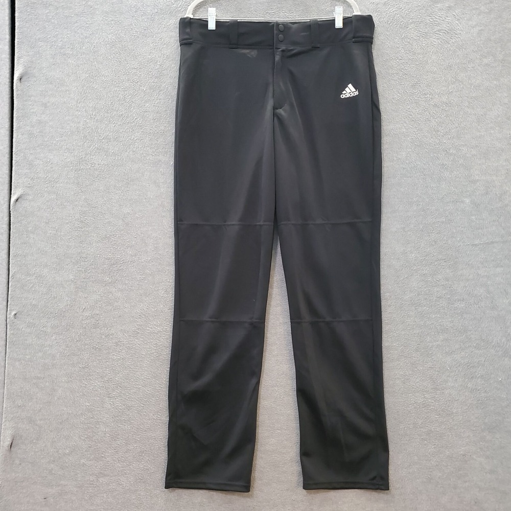 Adidas Men Activewear Pants Large Black Golf Climalite Straight High Rise Logo